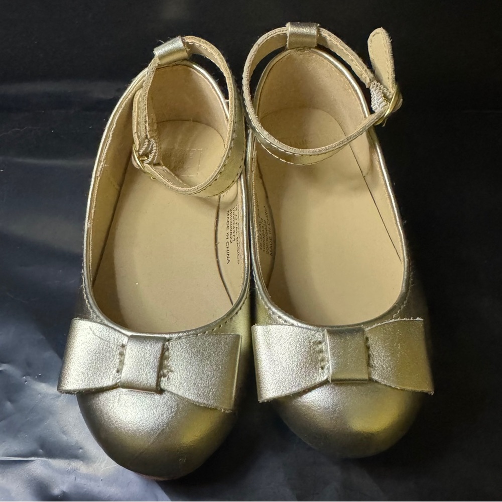 Janie and Jack Gold Bow Mary Jane Girls Shoes